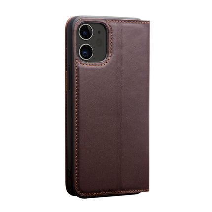QIALINO Business Horizontal Flip Leather Case with Holder & Card Slots & Wallet For iPhone 12 / 12 Pro(Brown)-garmade.com