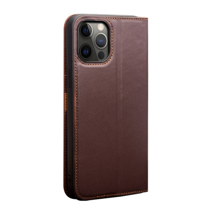 QIALINO Business Horizontal Flip Leather Case with Holder & Card Slots & Wallet For iPhone 12 Pro Max(Brown)-garmade.com