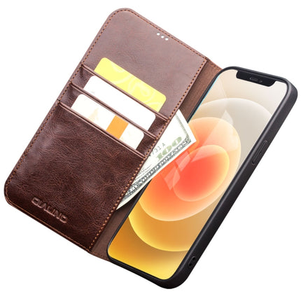 QIALINO Horizontal Flip Leather Case with Holder & Card Slots & Wallet For iPhone 12 mini(Brown)-garmade.com