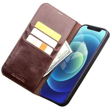 QIALINO Horizontal Flip Leather Case with Holder & Card Slots & Wallet For iPhone 12 / 12 Pro(Brown)-garmade.com