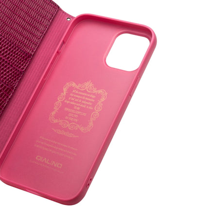 QIALINO Crocodile Texture Horizontal Flip Leather Case with Card Slots & Wallet For iPhone 12 mini(Rose Red)-garmade.com