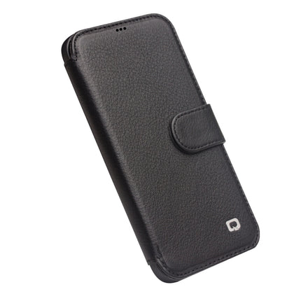 QIALINO Business Magnetic Horizontal Flip Leather Case with Card Slots & Wallet For iPhone 12 mini(Black)-garmade.com