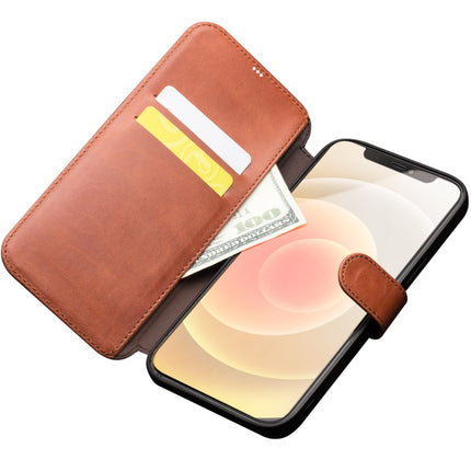 QIALINO Business Magnetic Horizontal Flip Leather Case with Card Slots & Wallet For iPhone 12 mini(Light Brown)-garmade.com