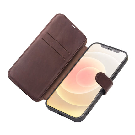 QIALINO Business Magnetic Horizontal Flip Leather Case with Card Slots & Wallet For iPhone 12 mini(Dark Brown)-garmade.com