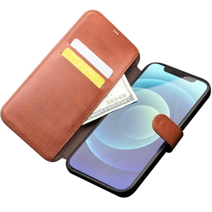QIALINO Business Magnetic Horizontal Flip Leather Case with Card Slots & Wallet For iPhone 12 / 12 Pro(Light Brown)-garmade.com