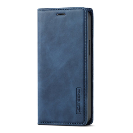 LC.IMEEKE Strong Magnetism Ultra-thin Horizontal Flip Shockproof Matte TPU + PU Leather Case with Holder & Card Slots & Wallet For iPhone 12 mini(Blue)-garmade.com
