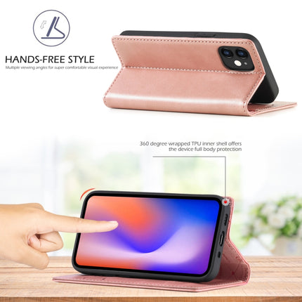 LC.IMEEKE Strong Magnetism Ultra-thin Horizontal Flip Shockproof Matte TPU + PU Leather Case with Holder & Card Slots & Wallet For iPhone 12 mini(Rose Gold)-garmade.com
