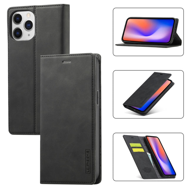 LC.IMEEKE Strong Magnetism Ultra-thin Horizontal Flip Shockproof Matte TPU + PU Leather Case with Holder & Card Slots & Wallet (Black)-garmade.com