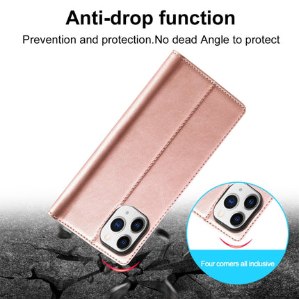 LC.IMEEKE Strong Magnetism Ultra-thin Horizontal Flip Shockproof Matte TPU + PU Leather Case with Holder & Card Slots & Wallet For iPhone 12 Pro Max(Rose Gold)-garmade.com