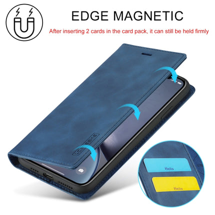 LC.IMEEKE Strong Magnetism Ultra-thin Horizontal Flip Shockproof Matte TPU + PU Leather Case with Holder & Card Slots & Wallet For iPhone XR(Blue)-garmade.com