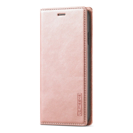 LC.IMEEKE Strong Magnetism Ultra-thin Horizontal Flip Shockproof Matte TPU + PU Leather Case with Holder & Card Slots & Wallet For iPhone XR(Rose Gold)-garmade.com