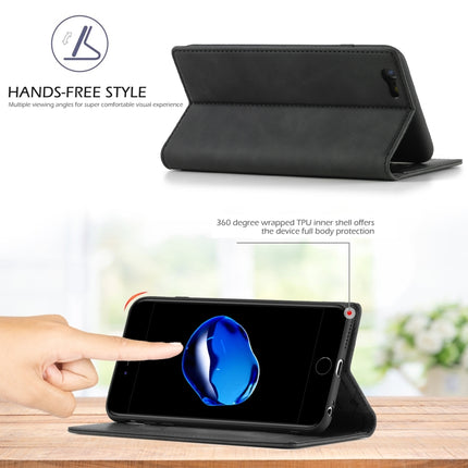 LC.IMEEKE Strong Magnetism Ultra-thin Horizontal Flip Shockproof Matte TPU + PU Leather Case with Holder & Card Slots & Wallet For iPhone 6 / 6s(Black)-garmade.com
