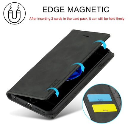 LC.IMEEKE Strong Magnetism Ultra-thin Horizontal Flip Shockproof Matte TPU + PU Leather Case with Holder & Card Slots & Wallet For iPhone 6 / 6s(Black)-garmade.com