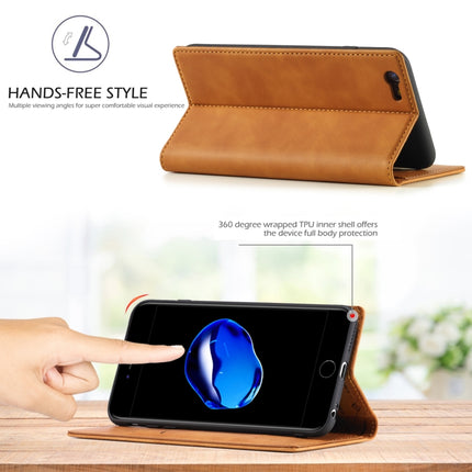 LC.IMEEKE Strong Magnetism Ultra-thin Horizontal Flip Shockproof Matte TPU + PU Leather Case with Holder & Card Slots & Wallet For iPhone 6 / 6s(Brown)-garmade.com