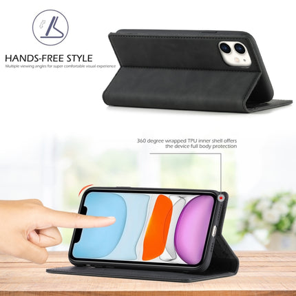 LC.IMEEKE Strong Magnetism Ultra-thin Horizontal Flip Shockproof Matte TPU + PU Leather Case with Holder & Card Slots & Wallet For iPhone 11(Black)-garmade.com