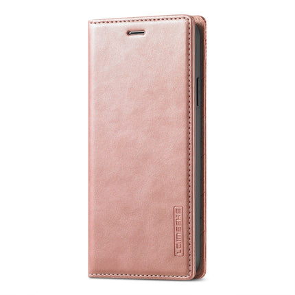 LC.IMEEKE Strong Magnetism Ultra-thin Horizontal Flip Shockproof Matte TPU + PU Leather Case with Holder & Card Slots & Wallet For iPhone 11(Rose Gold)-garmade.com