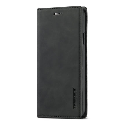LC.IMEEKE Strong Magnetism Ultra-thin Horizontal Flip Shockproof Matte TPU + PU Leather Case with Holder & Card Slots & Wallet For iPhone 11 Pro(Black)-garmade.com