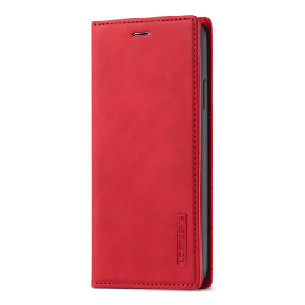 LC.IMEEKE Strong Magnetism Ultra-thin Horizontal Flip Shockproof Matte TPU + PU Leather Case with Holder & Card Slots & Wallet For iPhone 11 Pro(Red)-garmade.com