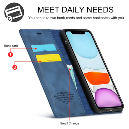 LC.IMEEKE Strong Magnetism Ultra-thin Horizontal Flip Shockproof Matte TPU + PU Leather Case with Holder & Card Slots & Wallet For iPhone 11 Pro(Blue)-garmade.com