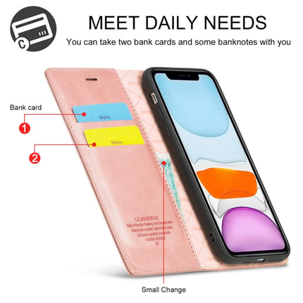 LC.IMEEKE Strong Magnetism Ultra-thin Horizontal Flip Shockproof Matte TPU + PU Leather Case with Holder & Card Slots & Wallet For iPhone 11 Pro(Rose Gold)-garmade.com