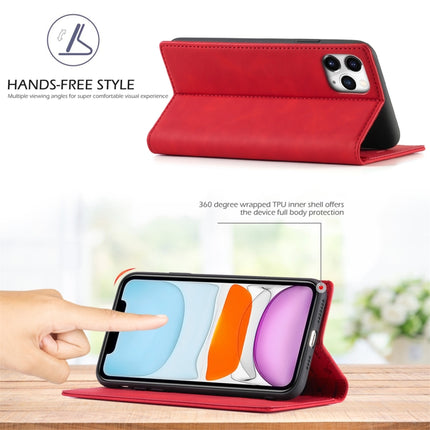 LC.IMEEKE Strong Magnetism Ultra-thin Horizontal Flip Shockproof Matte TPU + PU Leather Case with Holder & Card Slots & Wallet For iPhone 11 Pro Max(Red)-garmade.com