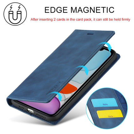 LC.IMEEKE Strong Magnetism Ultra-thin Horizontal Flip Shockproof Matte TPU + PU Leather Case with Holder & Card Slots & Wallet For iPhone 11 Pro Max(Blue)-garmade.com