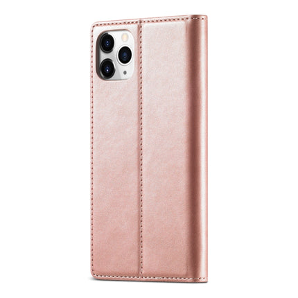 LC.IMEEKE Strong Magnetism Ultra-thin Horizontal Flip Shockproof Matte TPU + PU Leather Case with Holder & Card Slots & Wallet For iPhone 11 Pro Max(Rose Gold)-garmade.com