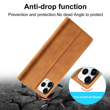 LC.IMEEKE Strong Magnetism Ultra-thin Horizontal Flip Shockproof Matte TPU + PU Leather Case with Holder & Card Slots & Wallet For iPhone 11 Pro Max(Brown)-garmade.com