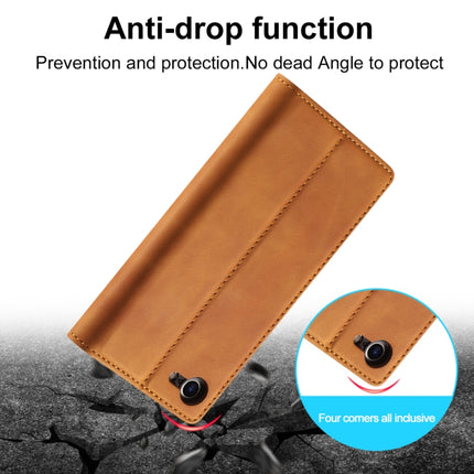 LC.IMEEKE Strong Magnetism Ultra-thin Horizontal Flip Shockproof Matte TPU + PU Leather Case with Holder & Card Slots & Wallet For iPhone SE 2020 / 8 / 7(Brown)-garmade.com