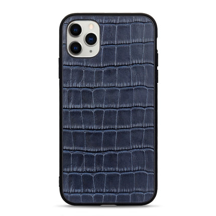 Crocodile Texture Leather Protective Case For iPhone 11(Blue)-garmade.com