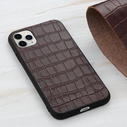 Crocodile Texture Leather Protective Case For iPhone 11 Pro(Brown)-garmade.com