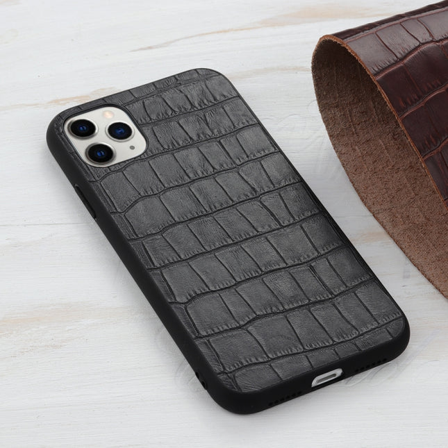 Crocodile Texture Leather Protective Case For iPhone 11 Pro Max(Black)-garmade.com