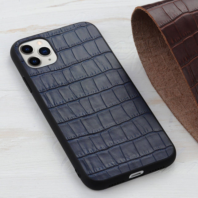 Crocodile Texture Leather Protective Case For iPhone 11 Pro Max(Blue)-garmade.com