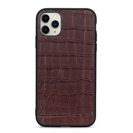 Crocodile Texture Leather Protective Case For iPhone 12 mini(Brown)-garmade.com