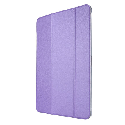 Silk Texture Horizontal Flip Magnetic PU Leather Case with Three-folding Holder & Sleep / Wake-up Function For iPad Air 2022 / 2020 10.9(Purple)-garmade.com