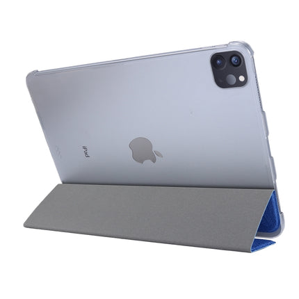 Silk Texture Horizontal Flip Magnetic PU Leather Case with Three-folding Holder & Sleep / Wake-up Function For iPad Air 2022 / 2020 10.9(Blue)-garmade.com