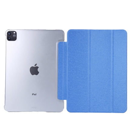 Silk Texture Horizontal Flip Magnetic PU Leather Case with Three-folding Holder & Sleep / Wake-up Function For iPad Air 2022 / 2020 10.9(Blue Sky)-garmade.com