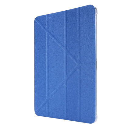 Silk Texture Horizontal Deformation Flip Leather Case with Three-folding Holder For iPad Air 2022 / 2020 10.9(Blue)-garmade.com