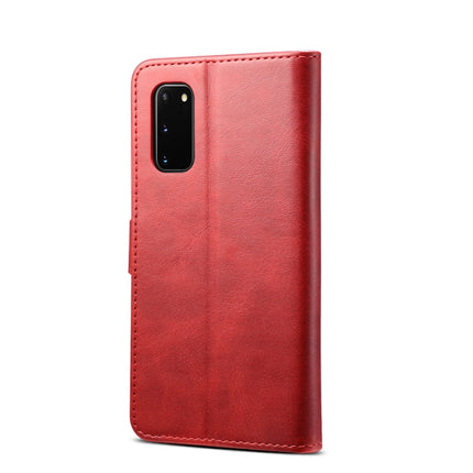 For Galaxy S20 FE GUSSIM Business Style Horizontal Flip Leather Case with Holder & Card Slots & Wallet(Red)-garmade.com