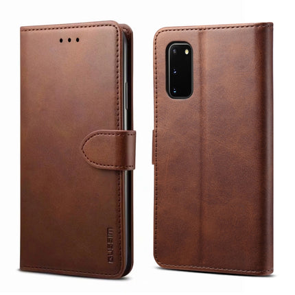For Galaxy S20 FE GUSSIM Business Style Horizontal Flip Leather Case with Holder & Card Slots & Wallet(Brown)-garmade.com