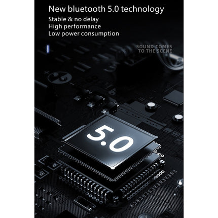 F910 Bluetooth 5.0 Hanging Ear Style Dual Mic Noise Cancelling Bluetooth Earphone(Black Blue)-garmade.com
