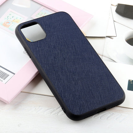 Hella Cross Texture Genuine Leather Protective Case For iPhone 11(Blue)-garmade.com