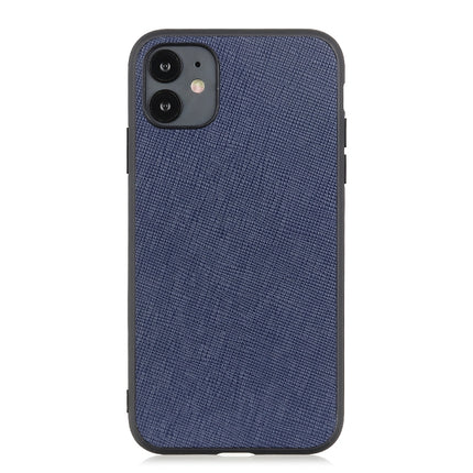 Hella Cross Texture Genuine Leather Protective Case For iPhone 12 mini(Blue)-garmade.com