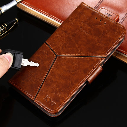 Geometric Stitching Horizontal Flip TPU + PU Leather Case with Holder & Card Slots & Wallet For iPhone 12 mini(Dark Brown)-garmade.com