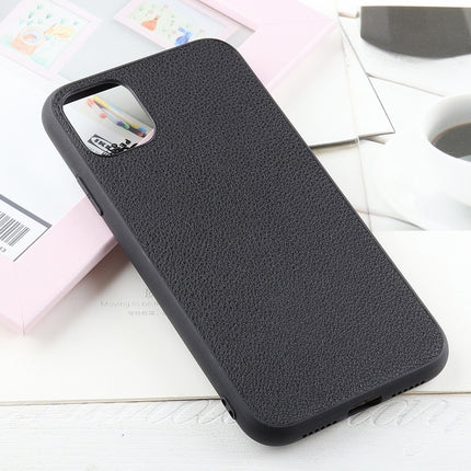 Bead Texture Genuine Leather Protective Case For iPhone 11(Black)-garmade.com