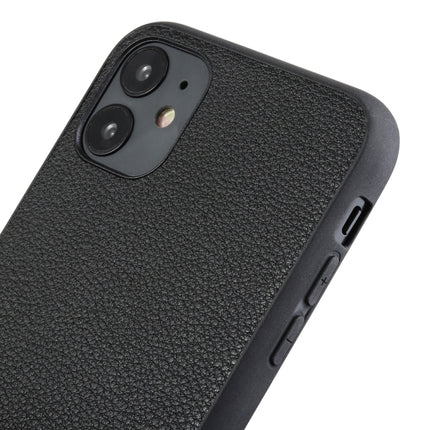 Bead Texture Genuine Leather Protective Case For iPhone 11(Black)-garmade.com