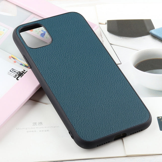 Bead Texture Genuine Leather Protective Case For iPhone 11(Green)-garmade.com