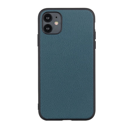 Bead Texture Genuine Leather Protective Case For iPhone 11(Green)-garmade.com