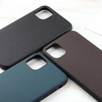 Bead Texture Genuine Leather Protective Case For iPhone 11(Green)-garmade.com