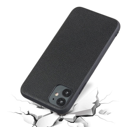 Bead Texture Genuine Leather Protective Case For iPhone 11 Pro Max(Black)-garmade.com